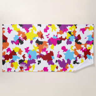 Colourful Crystalline Irregular Abstract Pattern Beach Towel