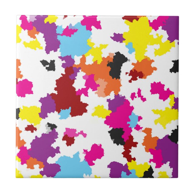 Colourful Crystalline Irregular Abstract Pattern  Tile (Front)