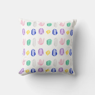 Colourful Crystals Pattern Throw Pillow