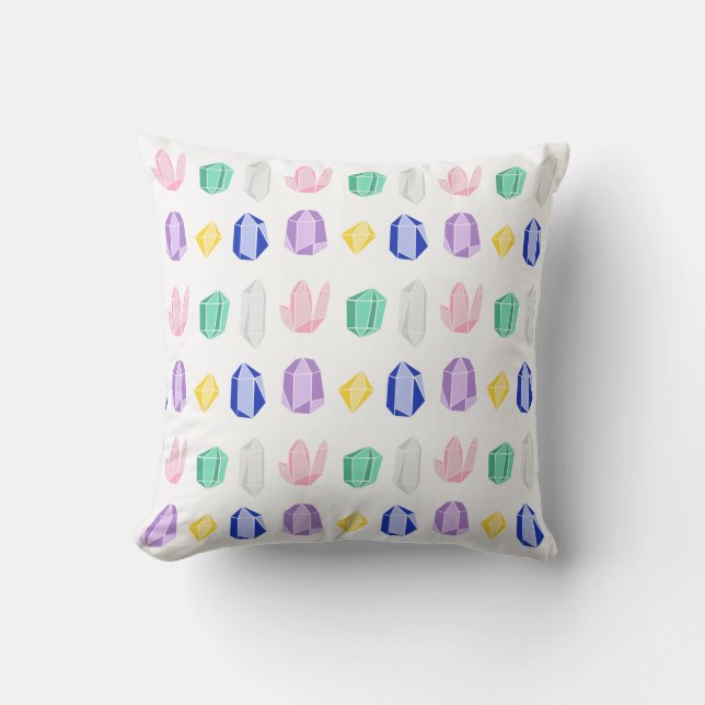 Colourful Crystals Pattern Throw Pillow (Front)