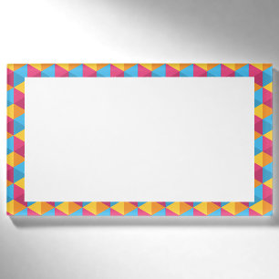 Colourful Cube Pattern Name Tag