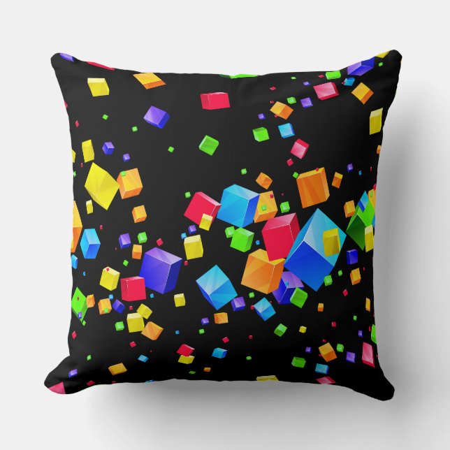 Colourful Cubes 2 Throw Pillow (Front)