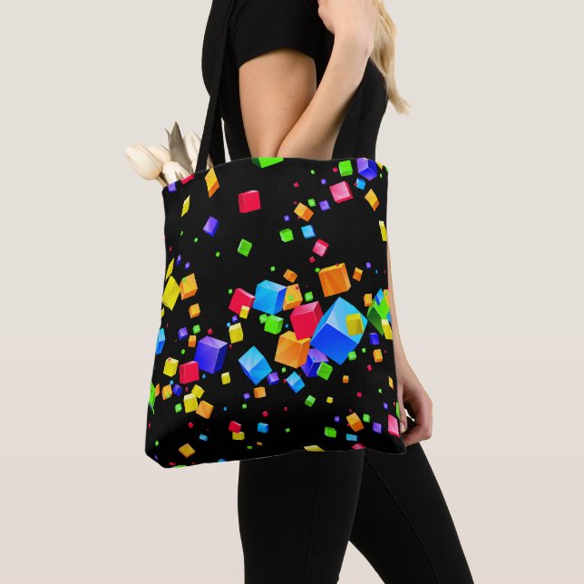 Colourful Cubes 2 Tote Bag (Close Up)