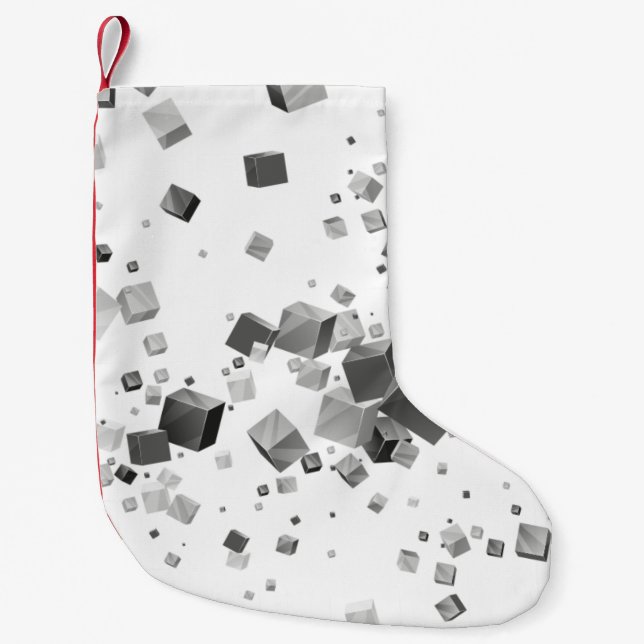 Colourful Cubes 3 Small Christmas Stocking (Front)