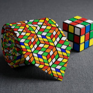 Colourful Cubes Pattern Tie