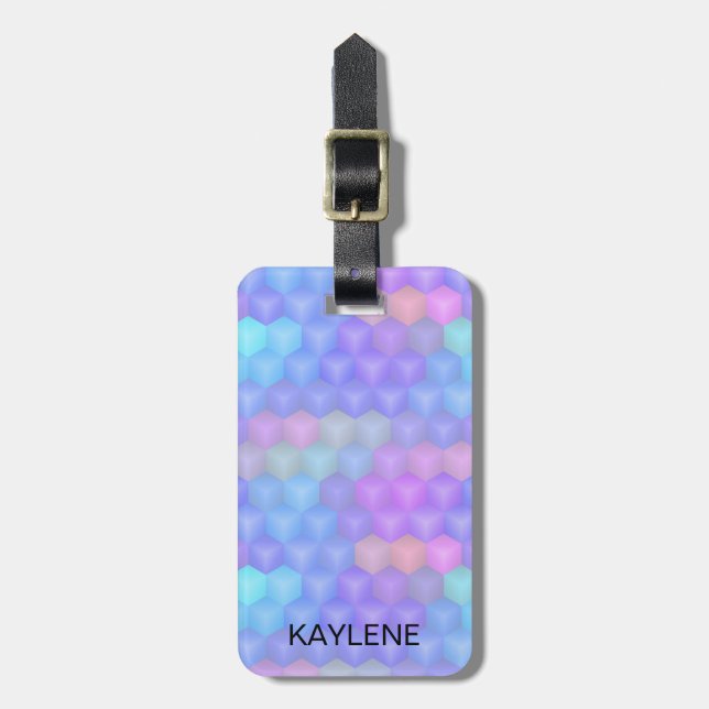 Colourful Cubes Personalized Luggage Tag (Front Vertical)