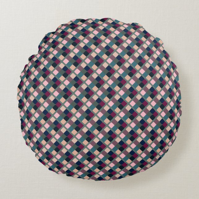 Colourful Cubes Round Pillow (Front)