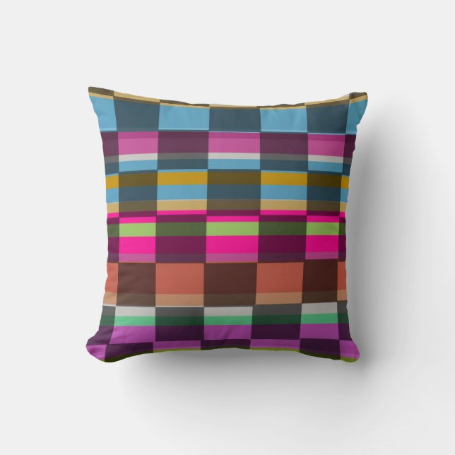 Colourful Cubes Throw Pillow (Front)