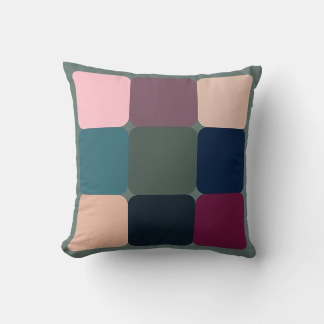 Colourful Cubes Throw Pillow (Front)