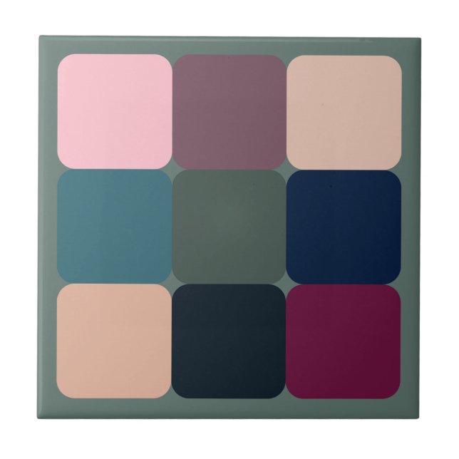 Colourful Cubes Tile (Front)