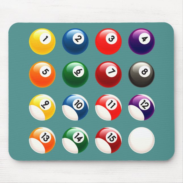 Colourful Cue Balls Mouse Pad (Front)
