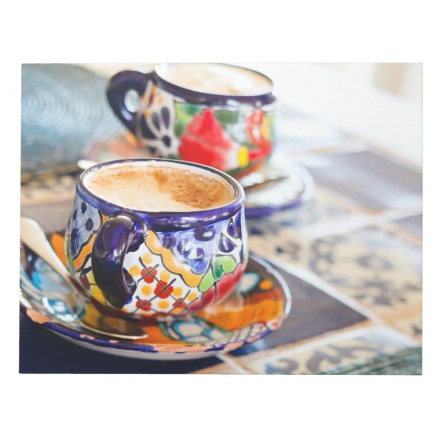 Colourful cup of coffee notepad (Front)