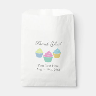 Colourful cupcake baby shower party favour bags
