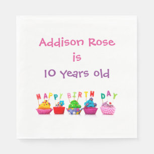 Colourful Cupcake - Birthday Napkins