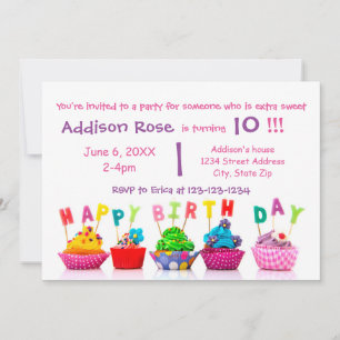 Colourful Cupcake - Girl Birthday Card