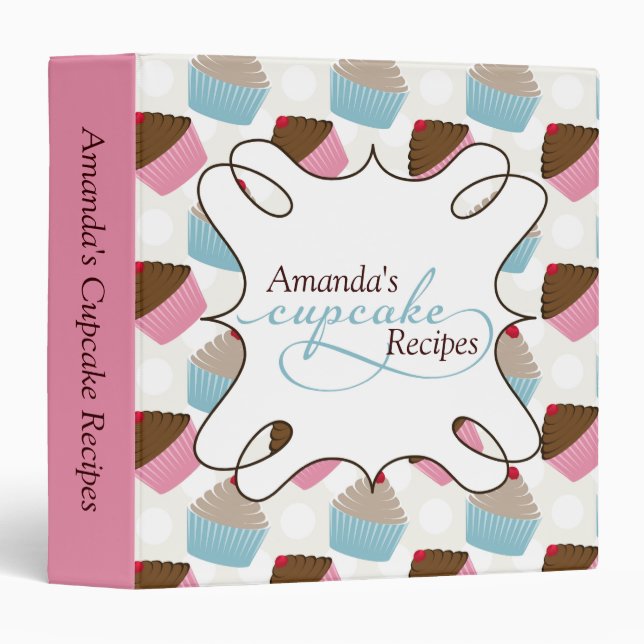 Colourful Cupcake Recipe Binder (Front/Spine)