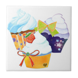Colourful Cupcakes Kitchen Trivet Deco Tiles