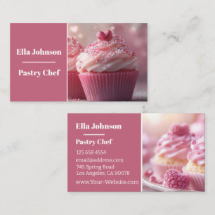 colourful cupcakes pastry background  business card