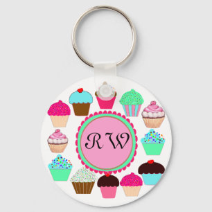 Colourful Cupcakes - Personalized Keychain