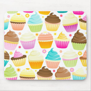 Colourful Cupcakes (White) Mouse Pad