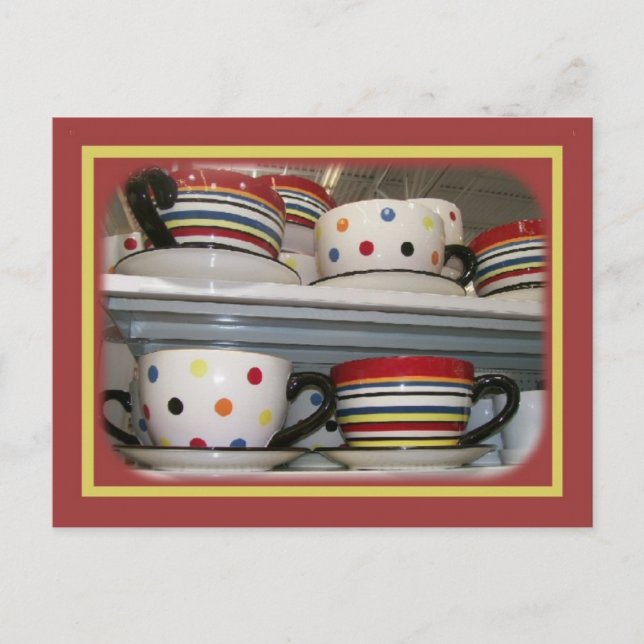 Colourful Cups Postcard (Front)