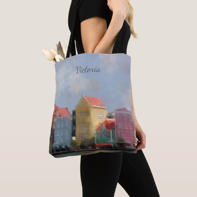 Colourful Curacao Personalized Tote Bag (Close Up)