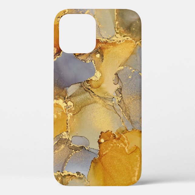 Colourful Currents: Metallic Swirls in Motion Case-Mate iPhone Case (Back)