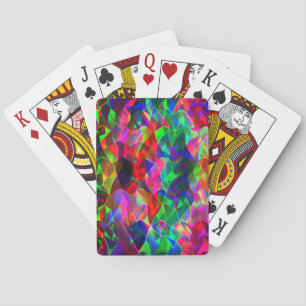 Colourful curved triangles or coloured undulation playing cards