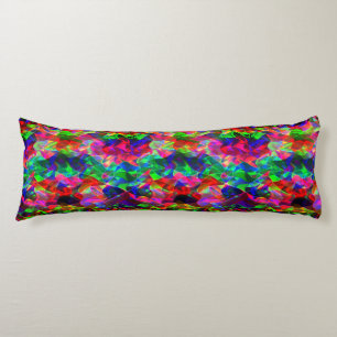 Colourful curved triangles or coloured undulations body pillow