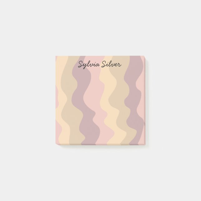 Colourful Curves CUSTOM Chic Monogram Personalized Post-it Notes (Front)