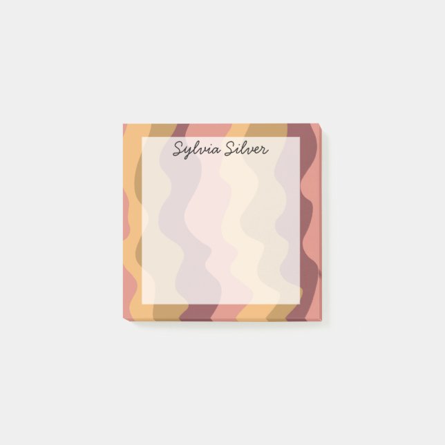 Colourful Curves CUSTOM Chic Monogram Personalized Post-it Notes (Front)