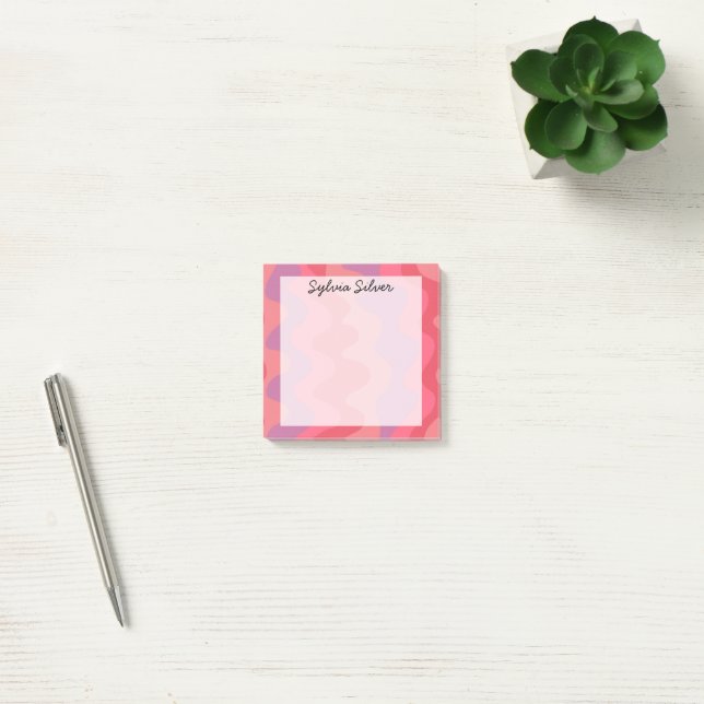 Colourful Curves CUSTOM Chic Monogram Personalized Post-it Notes (Office)