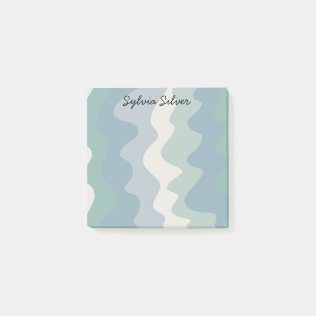 Colourful Curves CUSTOM Chic Monogram Personalized Post-it Notes (Front)