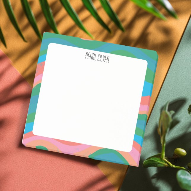 Colourful Curves CUSTOM Chic Monogram Personalized Post-it Notes (Colorful Curves CUSTOM Chic Monogram Personalized Post-it Notes
)