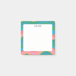 Colourful Curves CUSTOM Chic Monogram Personalized Post-it Notes