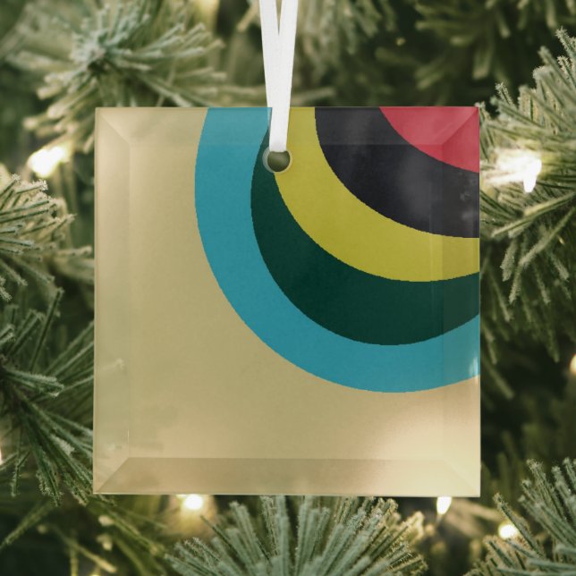 Colourful curves pattern glass ornament (Insitu)