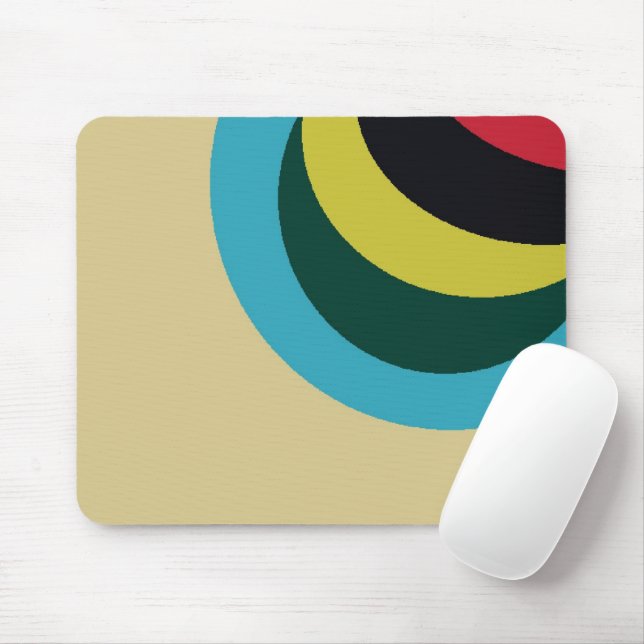 Colourful curves pattern mouse pad (With Mouse)