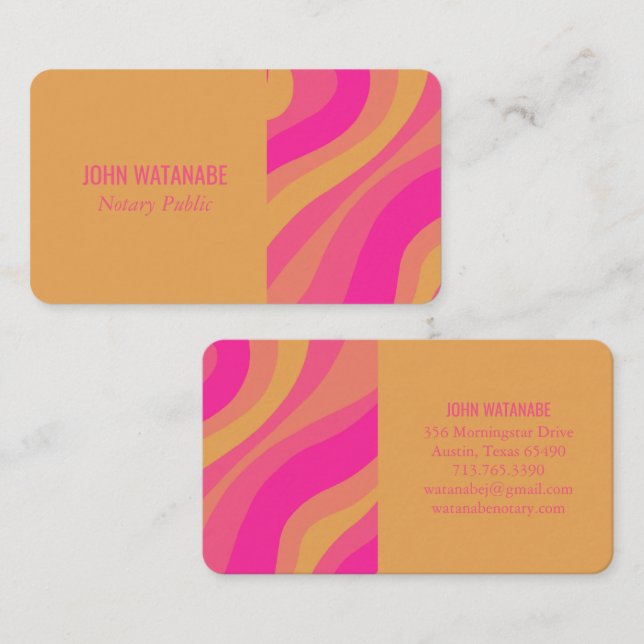 Colourful Curves Retro Minimalist Stripes Custom Business Card (Front/Back)