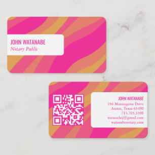 Colourful Curves Retro Minimalist Stripes Custom Q Business Card