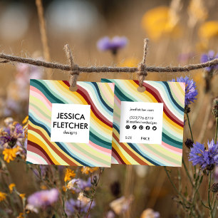 Colourful Curves Social Icons CUSTOM HANG TAG