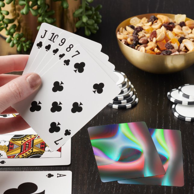 Colourful curves with puffy and blurred style      playing cards (In Situ)