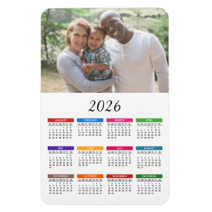 Colourful Custom 2023 Photo Calendar Magnet