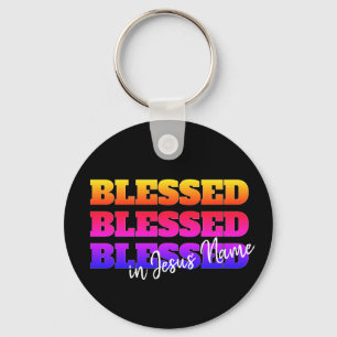 Colourful Custom BLESSED Keychain