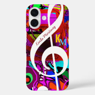 colourful & custom clave musical note iPhone 16 case