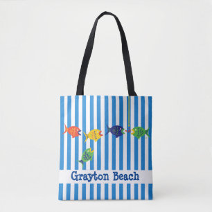 Colourful Custom Fishy Beach Shoulder Tote Bag