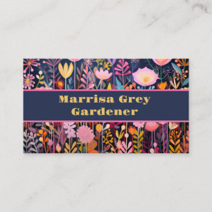 colourful custom Flower Illustration Business Card
