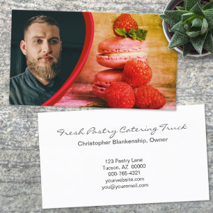 Colourful Custom Macaron Pastry Image Baker Photo  Business Card