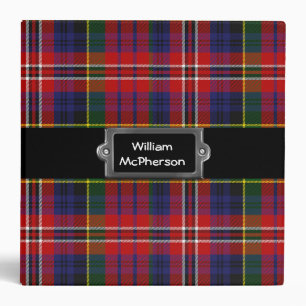 Colourful Custom MacPherson Tartan Plaid Binder