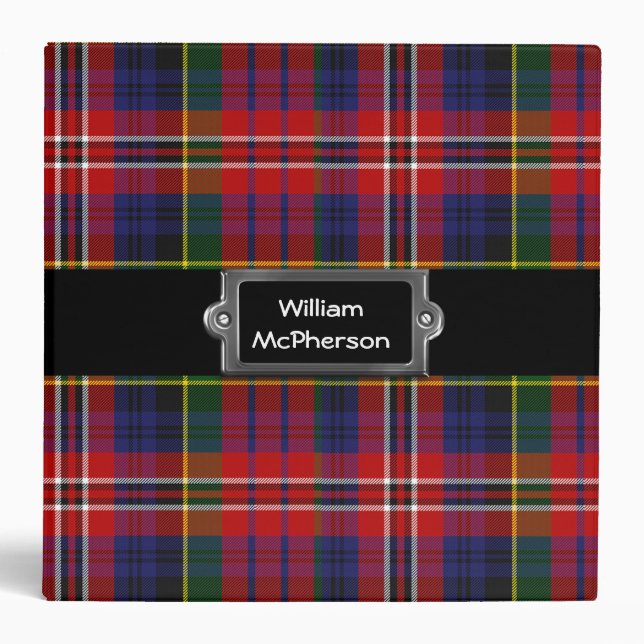 Colourful Custom MacPherson Tartan Plaid Binder (Front)