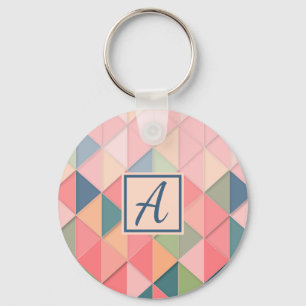 Colourful Custom Monogram Keychain
